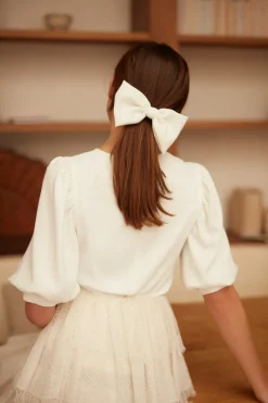 Shop Maison Guillemette BARRETTE NOEUD IVOIRE - COLLECTION BLANCHE