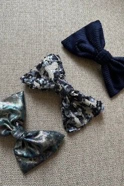 Flash Sale Maison Guillemette BARRETTE NOEUD VELOURS MARINE