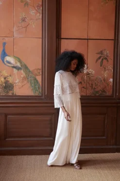 Shop Maison Guillemette BLOUSE COMME UNE VESTE LISERON - COLLECTION BLANCHE