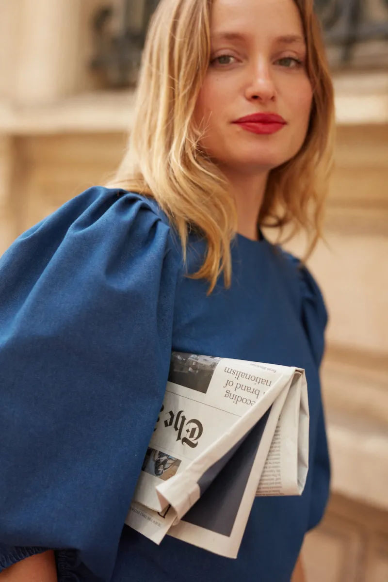 Hot Maison Guillemette BLOUSE DENIM BLEUE