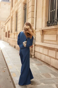 Hot Maison Guillemette BLOUSE DENIM BLEUE