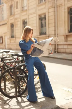 Hot Maison Guillemette BLOUSE DENIM BLEUE