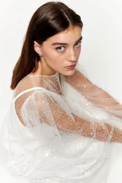 Flash Sale Maison Guillemette BLOUSE PLUIE DE PAILLETTES - COLLECTION BLANCHE