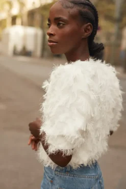 Sale Maison Guillemette BLOUSE PLUMES - COLLECTION BLANCHE - LES EMBLEMATIQUES