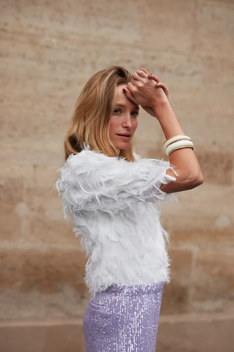 Sale Maison Guillemette BLOUSE PLUMES - COLLECTION BLANCHE - LES EMBLEMATIQUES