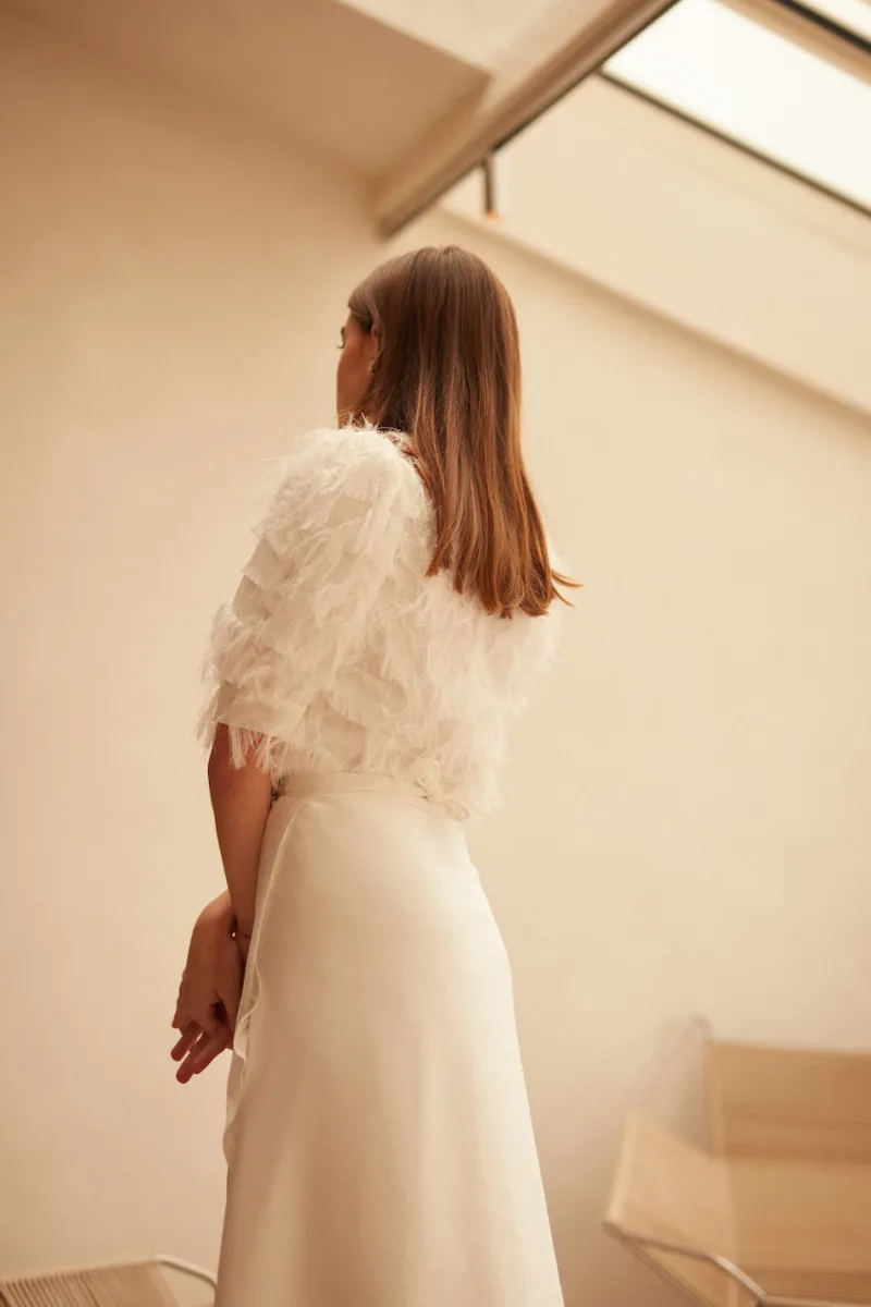 Sale Maison Guillemette BLOUSE PLUMES - COLLECTION BLANCHE - LES EMBLEMATIQUES