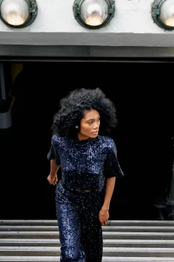 Flash Sale Maison Guillemette BLOUSE SWING MARINE - LES EMBLEMATIQUES