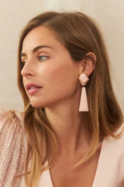 Flash Sale Maison Guillemette BOUCLES D'OREILLES WALLIS ROSE PALE A CLIPS