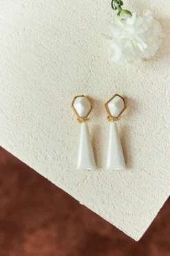 New Maison Guillemette BOUCLES D'OREILLES WALLIS IVOIRE A CLIPS