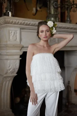 New Maison Guillemette BUSTIER PLUMETIS - COLLECTION BLANCHE