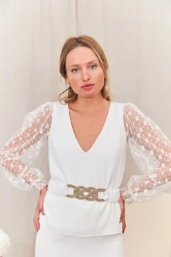 Discount Maison Guillemette CEINTURE GINGER DORE - COLLECTION BLANCHE