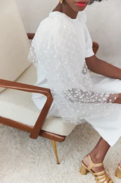 Shop Maison Guillemette EPAULETTE PLUMETIS - COLLECTION BLANCHE