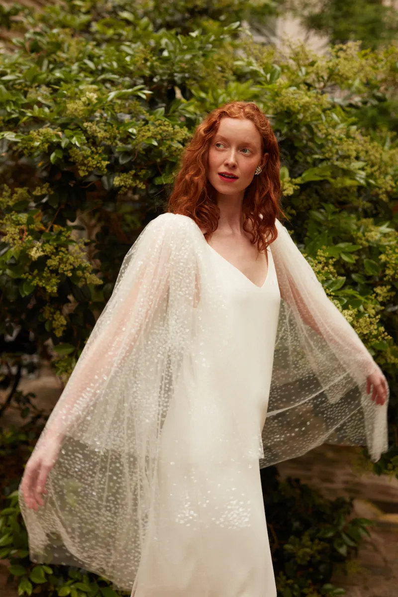 Clearance Maison Guillemette EPAULETTES PLUIE DE PAILLETTES - COLLECTION BLANCHE