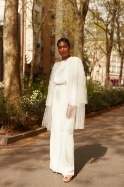 Clearance Maison Guillemette EPAULETTES PLUIE DE PAILLETTES - COLLECTION BLANCHE