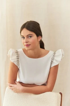 Outlet Maison Guillemette EPAULETTES ROCK - COLLECTION BLANCHE