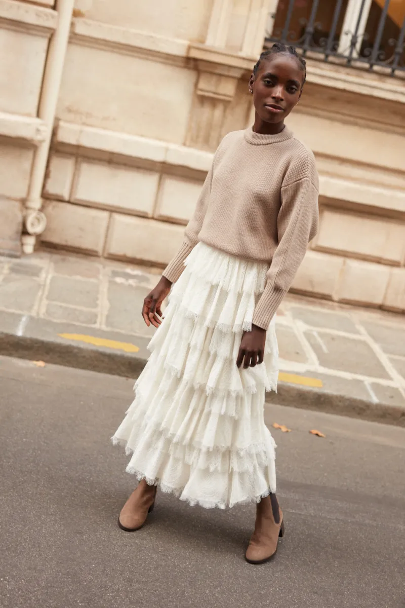 Shop Maison Guillemette JUPE CRISTIA - COLLECTION BLANCHE