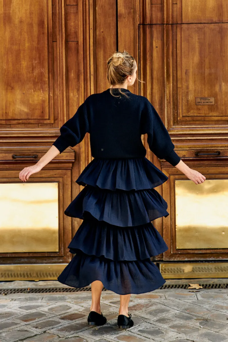 Hot Maison Guillemette JUPE CRISTIA MARINE