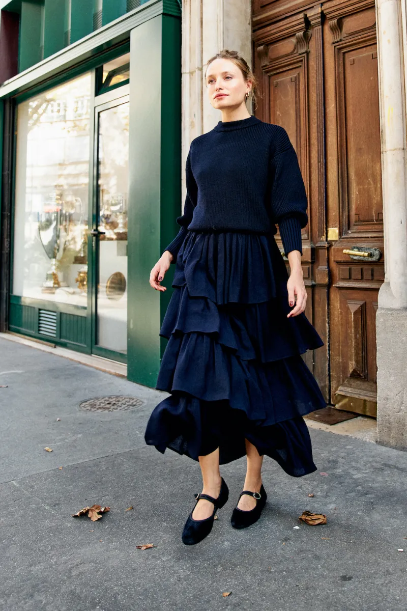 Hot Maison Guillemette JUPE CRISTIA MARINE