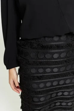 Discount Maison Guillemette JUPE FRANGES NOIRE
