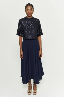 Shop Maison Guillemette JUPE GEORGES MARINE - LES EMBLEMATIQUES