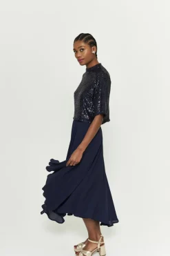 Shop Maison Guillemette JUPE GEORGES MARINE - LES EMBLEMATIQUES