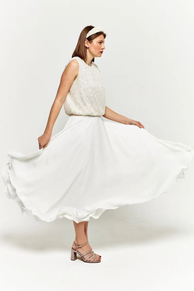 Cheap Maison Guillemette JUPE JAMES - COLLECTION BLANCHE