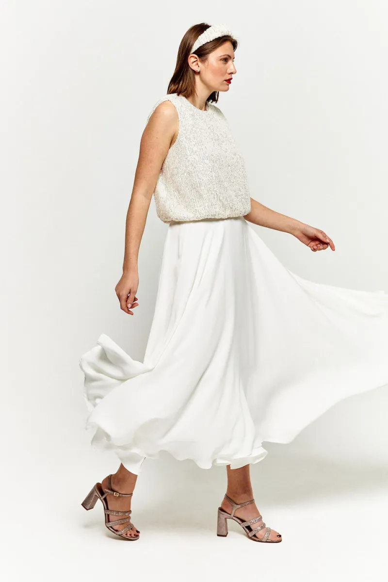 Cheap Maison Guillemette JUPE JAMES - COLLECTION BLANCHE