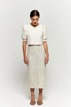 Hot Maison Guillemette JUPE SWING LONGUE - COLLECTION BLANCHE