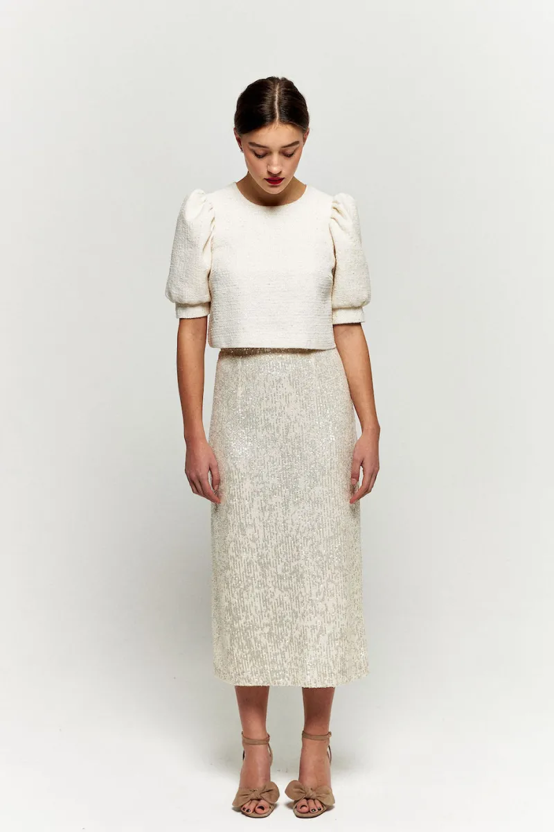 Hot Maison Guillemette JUPE SWING LONGUE - COLLECTION BLANCHE