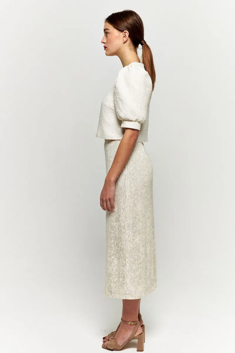 Hot Maison Guillemette JUPE SWING LONGUE - COLLECTION BLANCHE