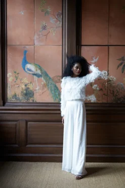 Best Sale Maison Guillemette PANTALON GISÈLE - COLLECTION BLANCHE