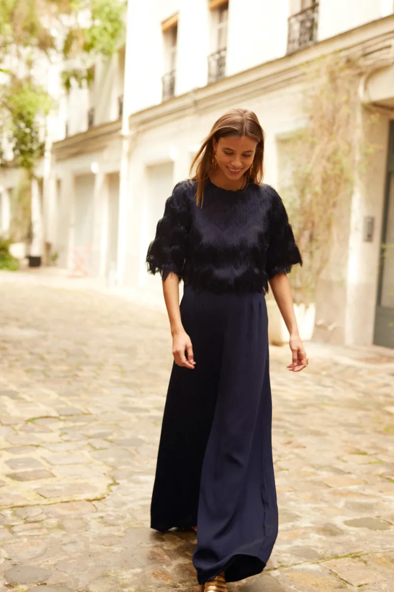 Cheap Maison Guillemette PANTALON GUSTAVE MARINE - LES EMBLEMATIQUES