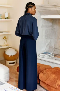 Cheap Maison Guillemette PANTALON GUSTAVE MARINE - LES EMBLEMATIQUES