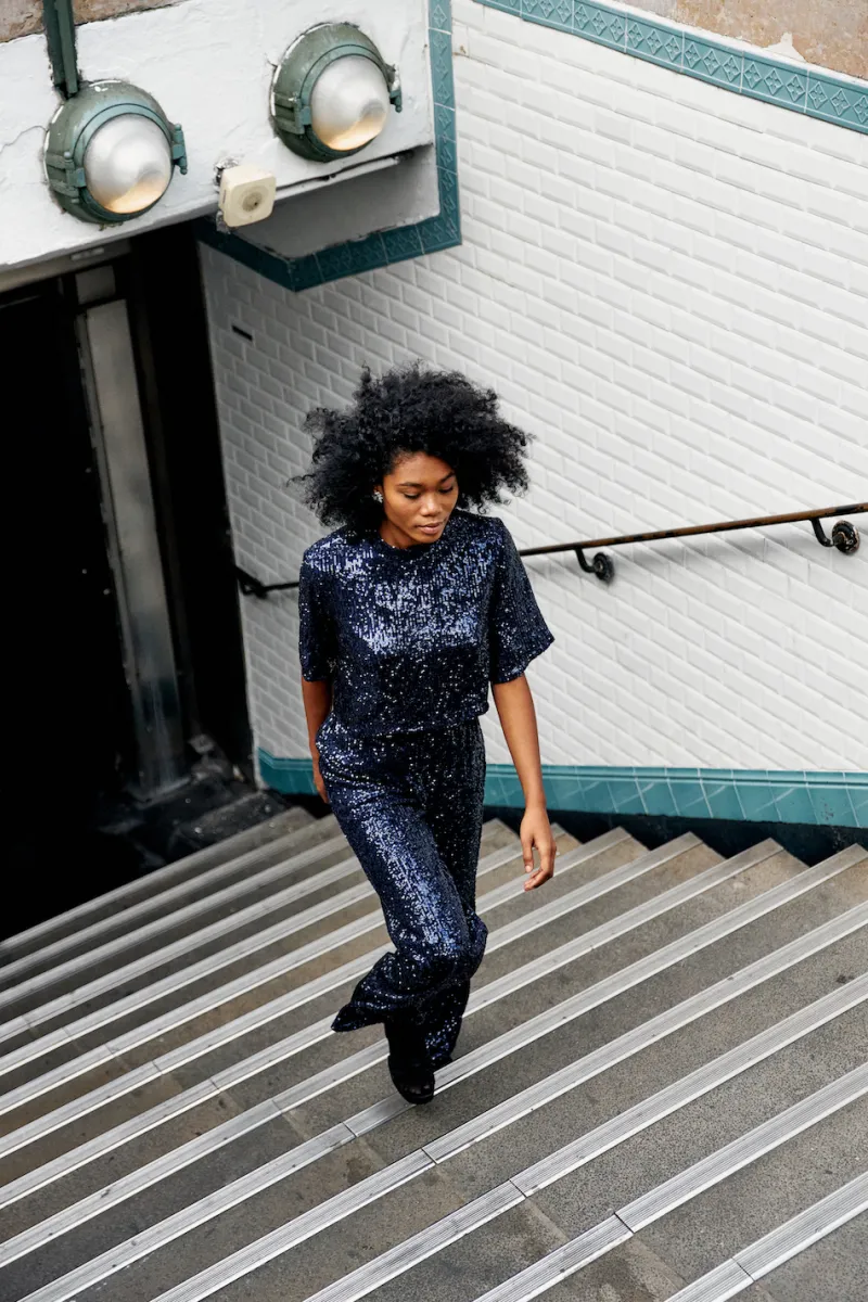 Outlet Maison Guillemette PANTALON SWING MARINE - LES EMBLEMATIQUES