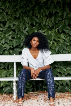 Outlet Maison Guillemette PANTALON SWING MARINE - LES EMBLEMATIQUES