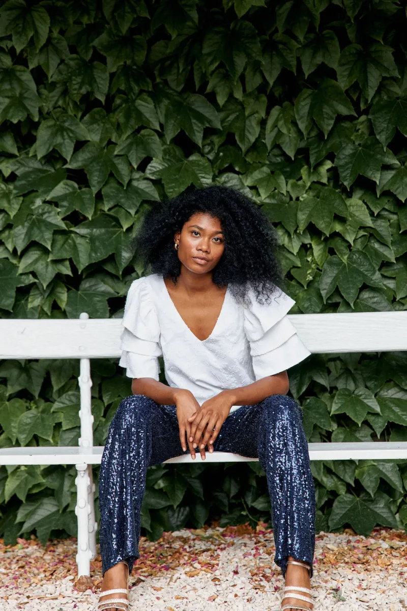 Outlet Maison Guillemette PANTALON SWING MARINE - LES EMBLEMATIQUES