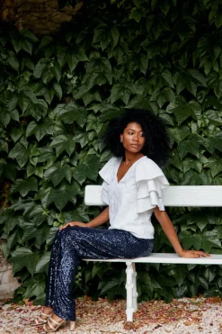 Outlet Maison Guillemette PANTALON SWING MARINE - LES EMBLEMATIQUES