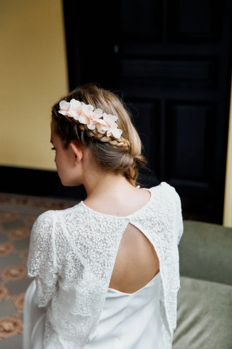 Sale Maison Guillemette PICS A CHEVEUX GRACE ROSE PALE - COLLECTION BLANCHE