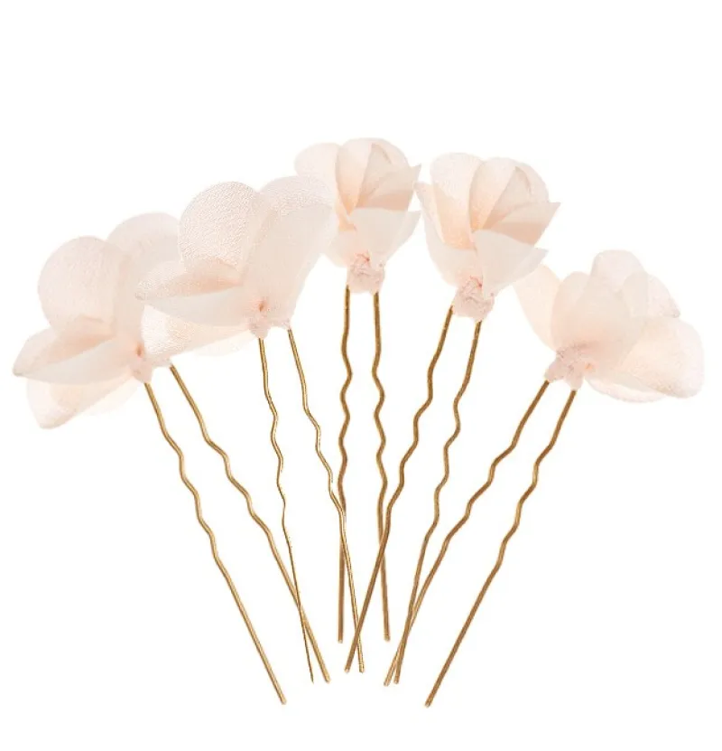 Sale Maison Guillemette PICS A CHEVEUX GRACE ROSE PALE - COLLECTION BLANCHE