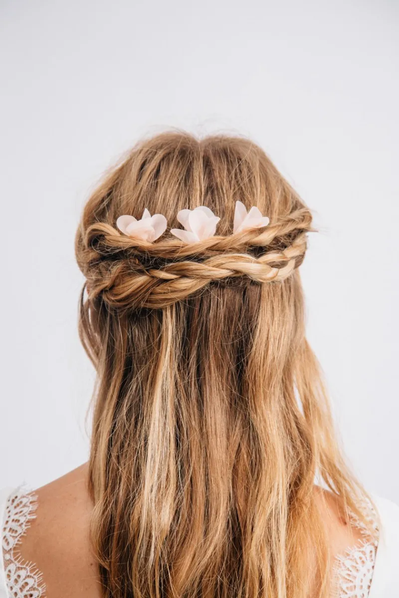 Sale Maison Guillemette PICS A CHEVEUX GRACE ROSE PALE - COLLECTION BLANCHE