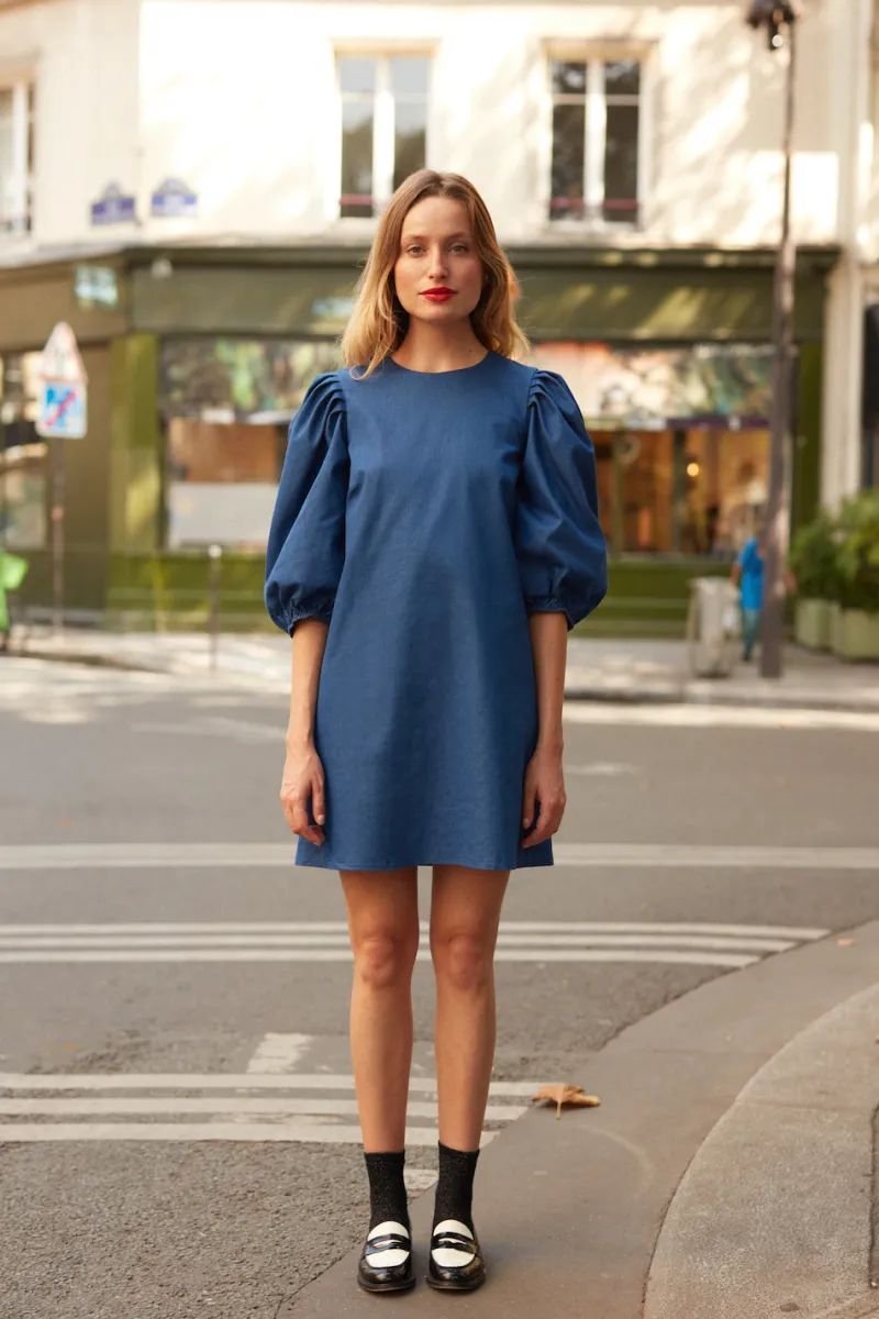 Fashion Maison Guillemette ROBE DENIM BLEUE