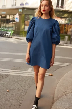 Fashion Maison Guillemette ROBE DENIM BLEUE
