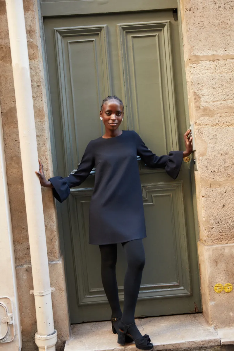 Online Maison Guillemette ROBE LEONIE MARINE - existe dans deux longueurs