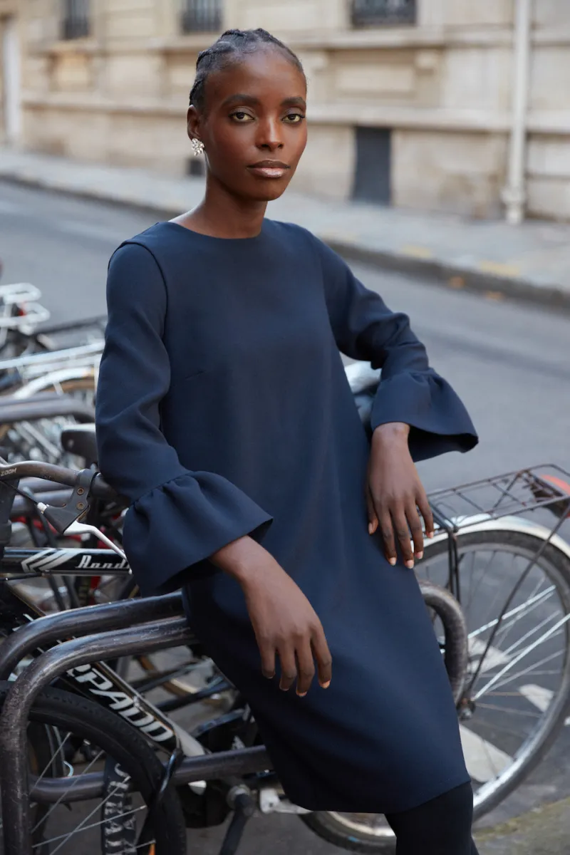 Online Maison Guillemette ROBE LEONIE MARINE - existe dans deux longueurs