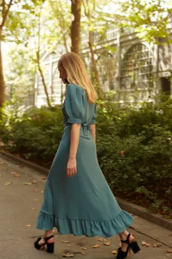 Online Maison Guillemette ROBE PILAR VERT SAUGE