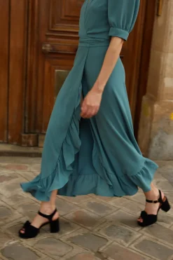 Online Maison Guillemette ROBE PILAR VERT SAUGE