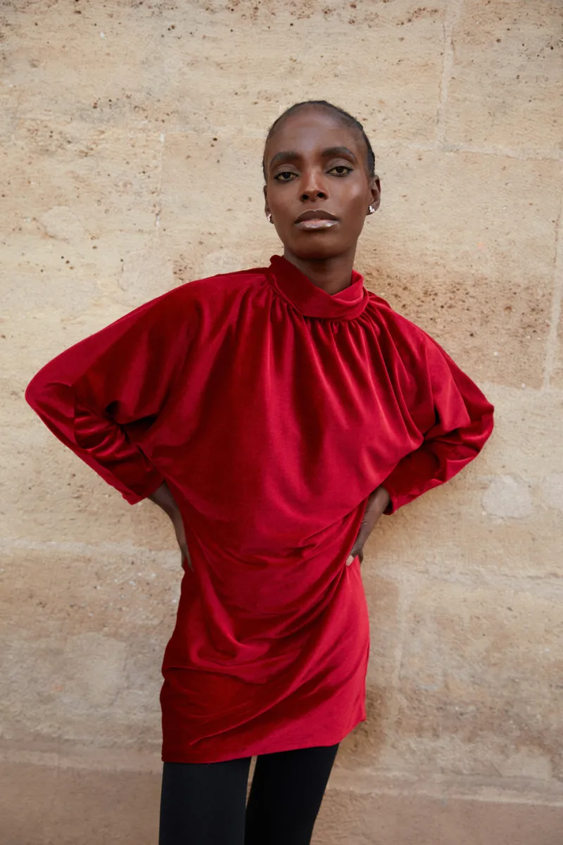 Discount Maison Guillemette ROBE ROUGE PROFOND