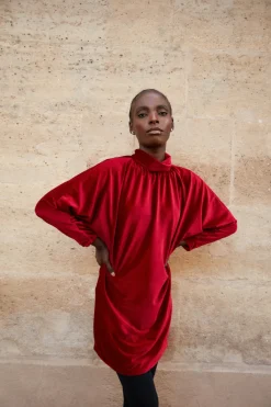 Discount Maison Guillemette ROBE ROUGE PROFOND