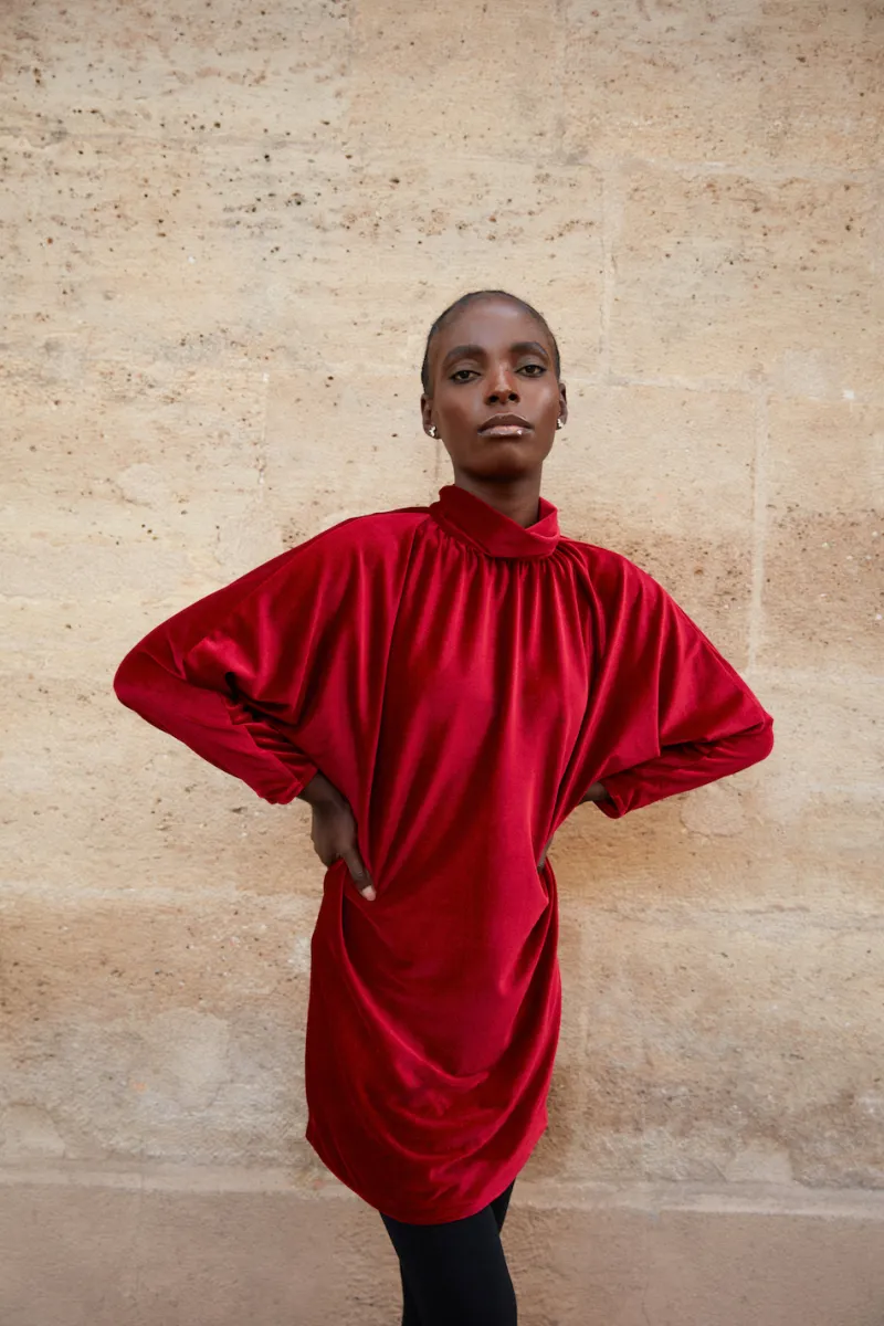 Discount Maison Guillemette ROBE ROUGE PROFOND