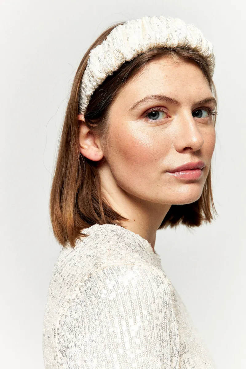 Discount Maison Guillemette SERRE TETE SWING IVOIRE - COLLECTION BLANCHE